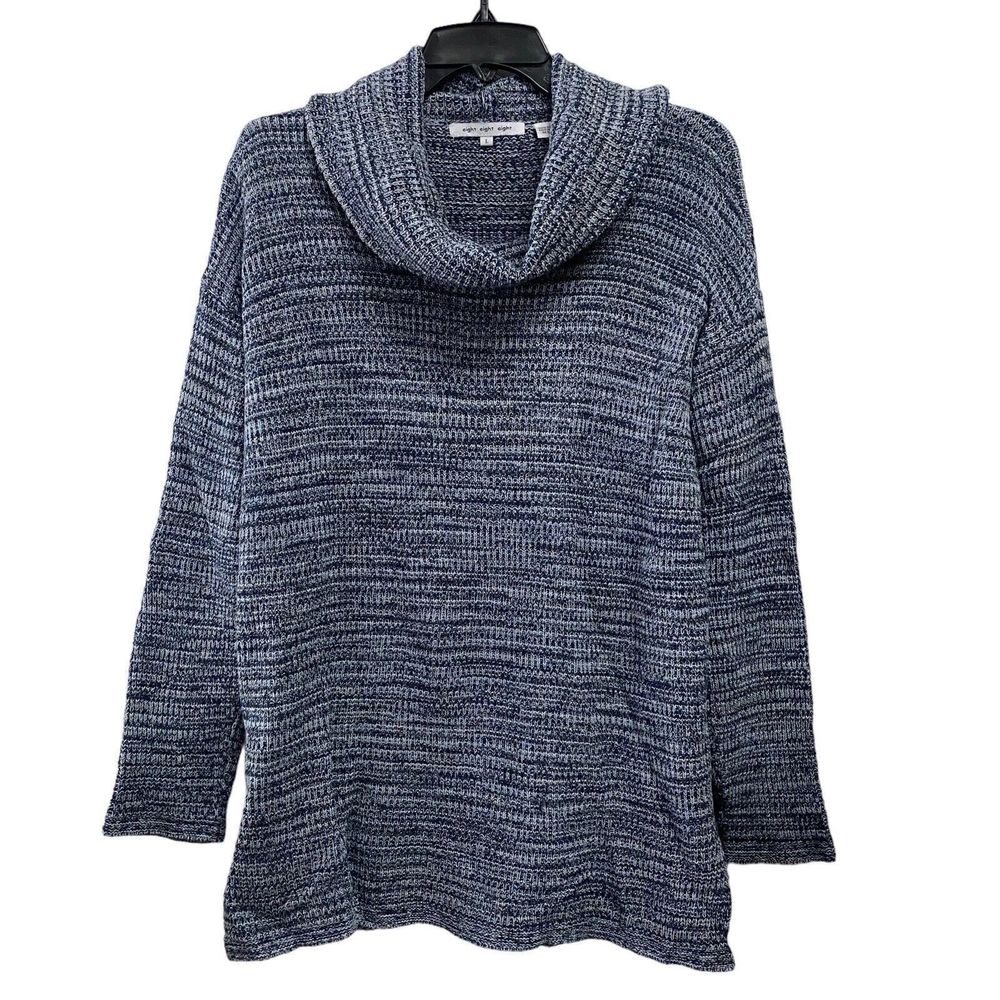 Eight Eight Eight Woman's Sz Large Cowl Neck Tunic Length Sweater